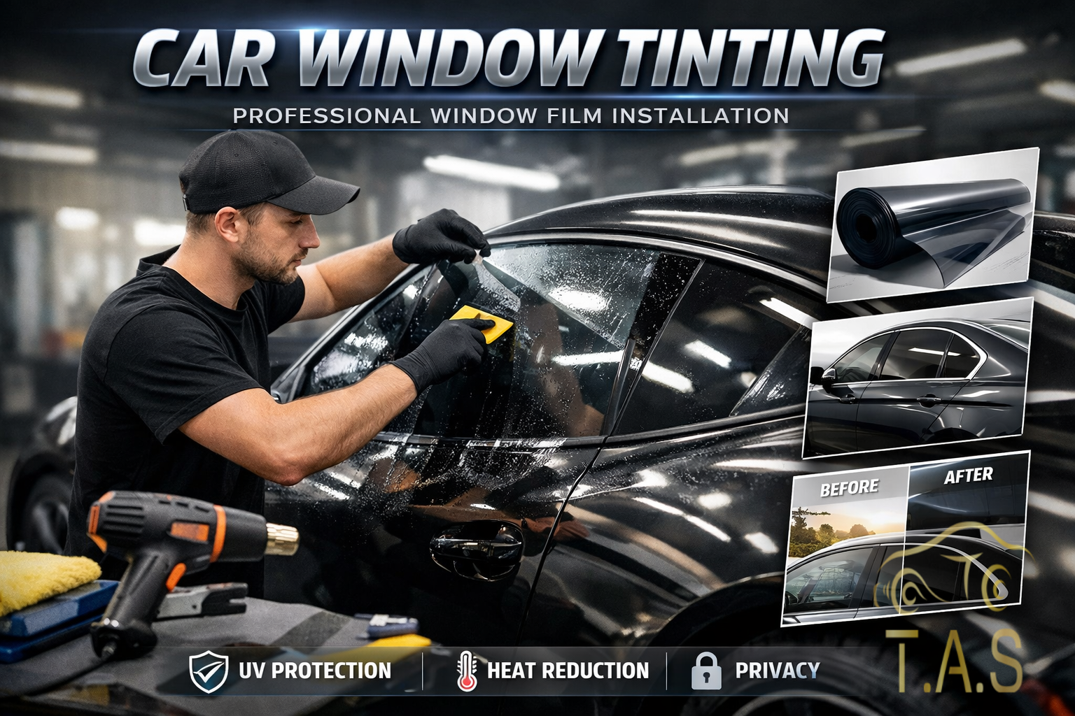 Car Window Tinting (Sun Film) car detailing service in Trivandrum Kerala