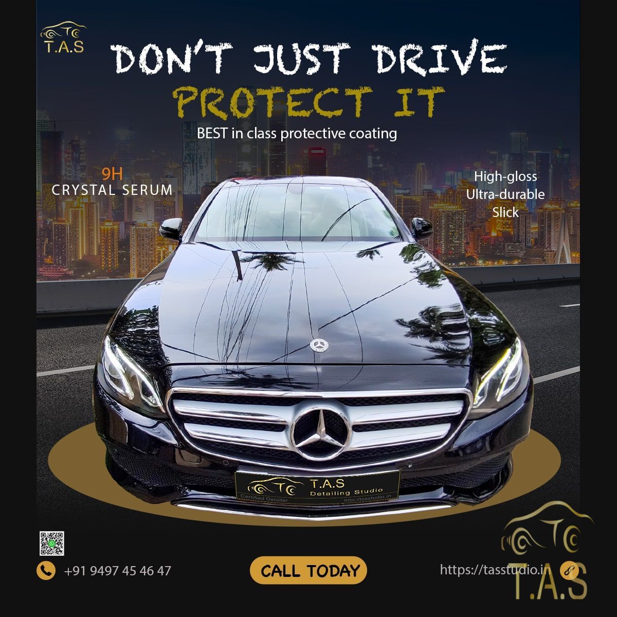 Benz E Class Crystal Serum Light - E Class Crystal Serum car detailing in Trivandrum