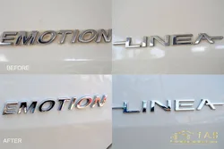 detailing logo cleaning | Paint Gloss Restoration results in Kerala