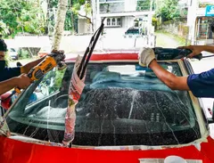 Glass restoration at TAS car detailing photo in Trivandrum Kerala