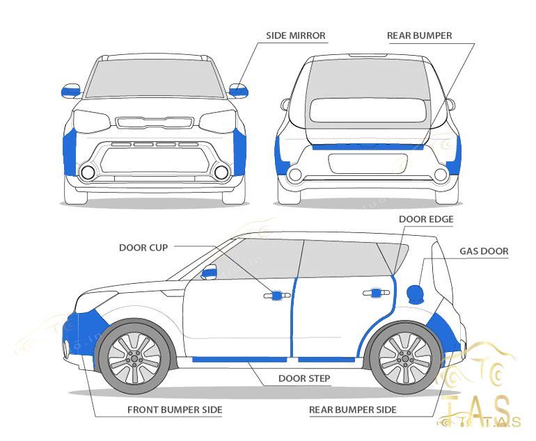 PPF Essential package — scratch protection coverage at TAS Trivandrum | T.A.S Detailing Studio