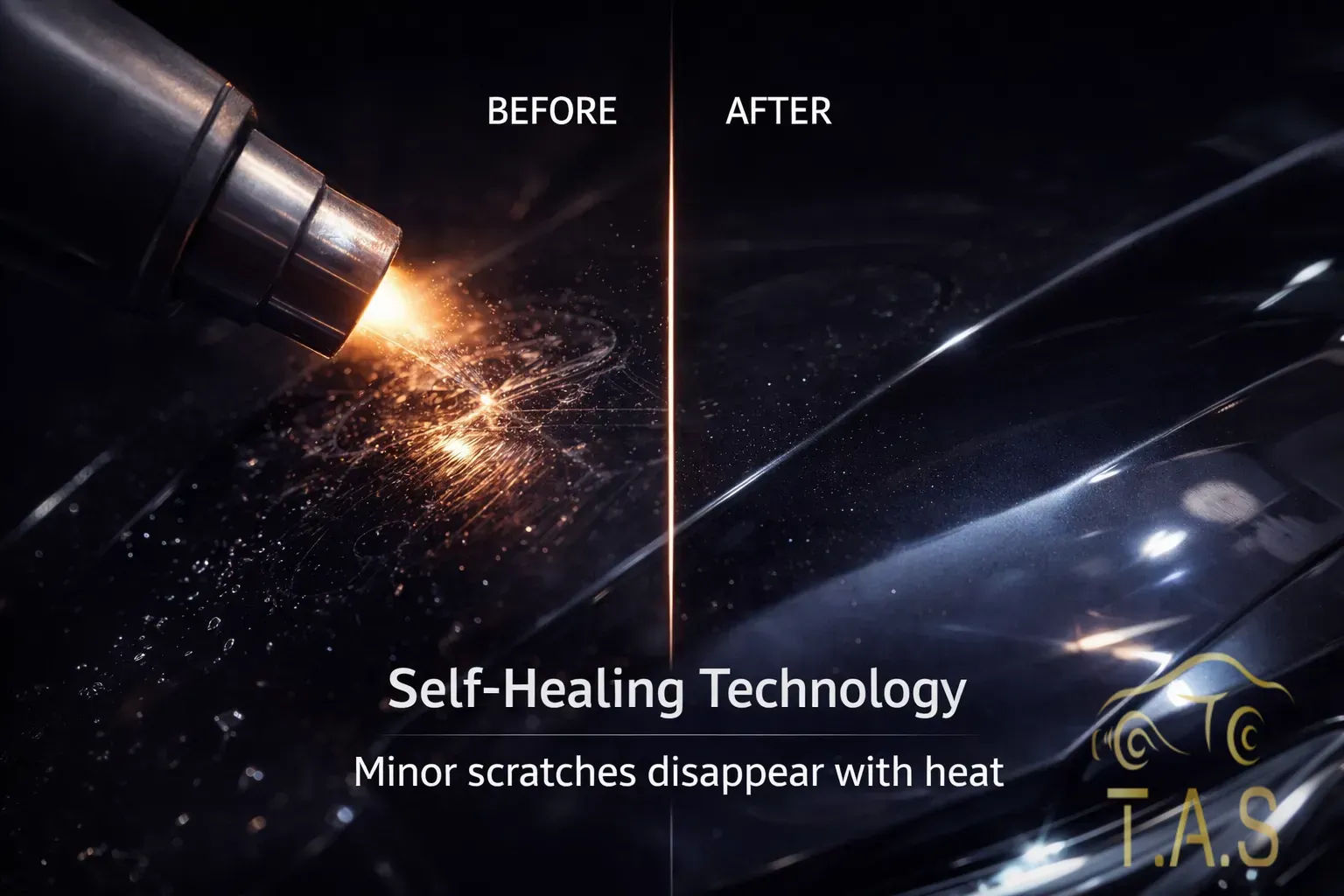 PPF self-healing property repairing light scratches with heat | T.A.S Detailing Studio