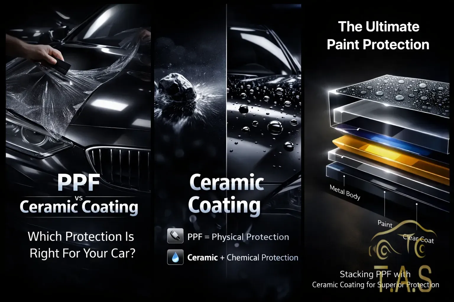 PPF vs Ceramic Coating: Which Is Better for Your Car in Kerala? | Car care blog by T.A.S Detailing Studio Kerala