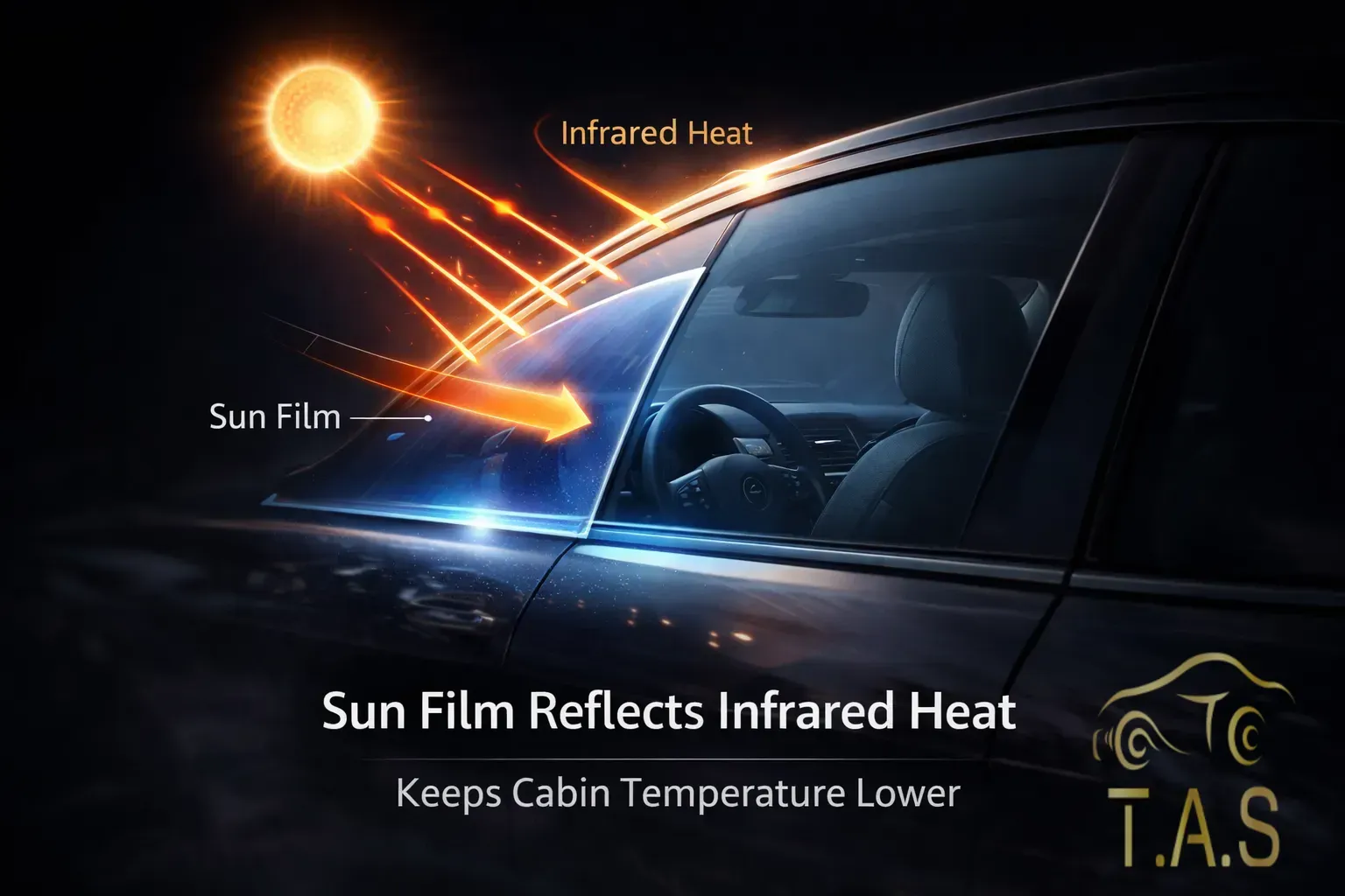 How ceramic sun film rejects infrared heat before it enters the car cabin | T.A.S Detailing Studio