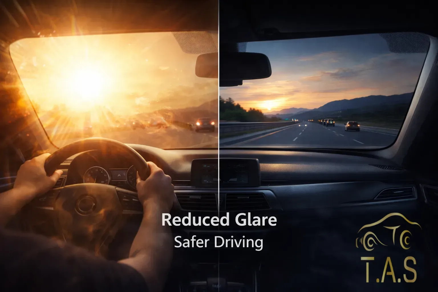 Sun film on windshield reduces glare for safer driving in Kerala's bright tropical conditions | T.A.S Detailing Studio