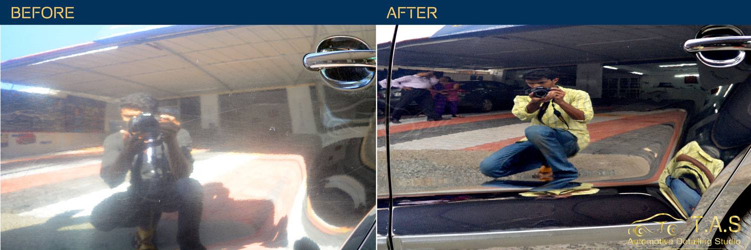 Car Polishing, mirror finish, before and after Car Polishing, mirror finish, before and after